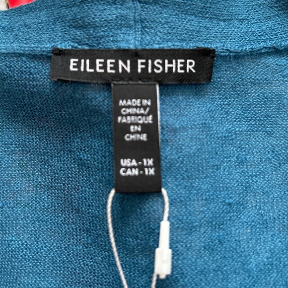 Eileen Fisher Linen Cotton Cropped Cardigan in Cascade size 1X. NWT - Picture 8 of 11